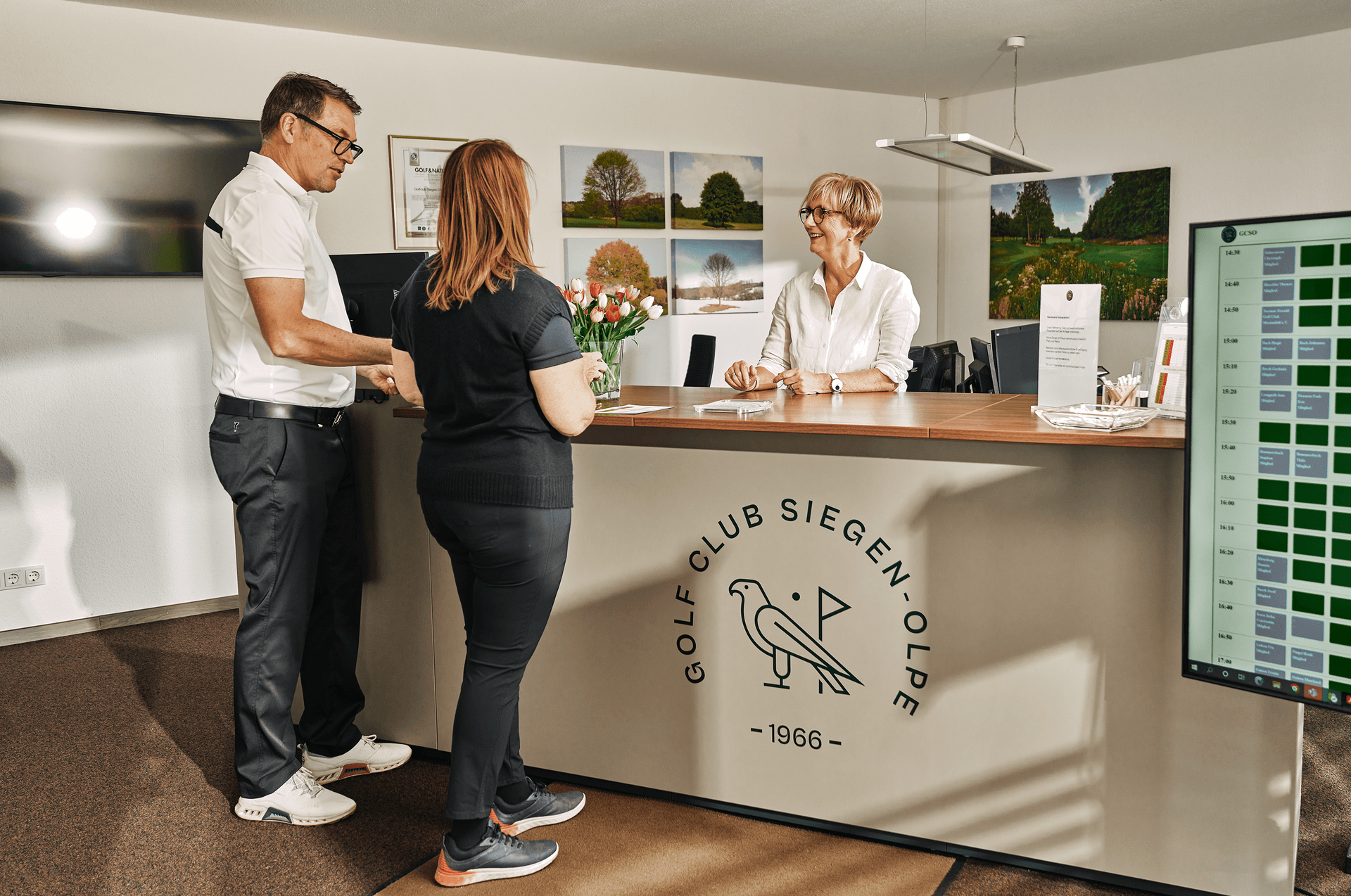 Rezeption des Golfclubs Siegen-Olpe, immer ein freundlicher Empfang