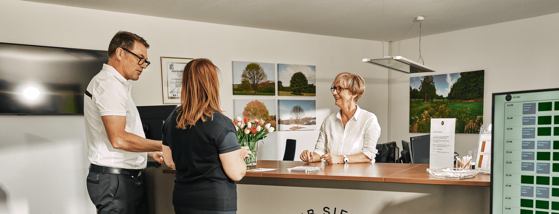 Rezeption des Golfclubs Siegen-Olpe, immer ein freundlicher Empfang